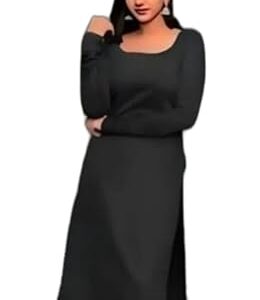 Black Pant Set with Back Dori – Rayon Three-Quarter Sleeves Classy Ethnic Wear for Women | Festive & Party Outfit (M Size)