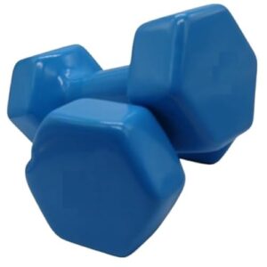 BUDWILL Anti Skid Neoprene & Alloy Steel Handle Hexa Shape Dumbbell Fitness Workout 1 Pair Set (1 kg x 2= 2 kg-Blue)