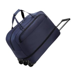 MERISHOPP Rolling Duffle Bag Trip Women Men Weekend Bag Gym Storage Wheeled Duffle Bag Blue