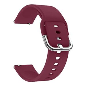 ACM Watch Strap Silicone Belt 22mm Compatible with Noise Colorfit Pro 4 Smartwatch Sports Hook Band Burgundy Purple