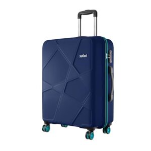 Safari Pentagon Pro 8 Wheels 66Cm Medium Size Checkin Trolley Bag, Hard Case Polypropylene 360º Wheeling Luggage for Men & Women, Travel Bag, Suitcase for Travel, Trolley Bags for Travel, Navy