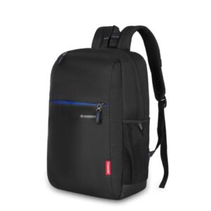 HARISSONS Nemesis 20L Water Resistant Laptop Backpacks for Men & Women | Fits 15.6" Laptops with 2 Quick Pocket Access & Padded Backstraps | Ideal for Travel, School & College (Black)