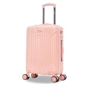 Alphabet Vegas Hard Trolley Bag, 65cm Medium Cabin Trolley Suitcase, Polycarbonate Trolley Bag, 360 Degree 8 Wheel & TSA Lock, Hard Sided Suitcase Travel Trolley Luggage Bag - Rose Gold