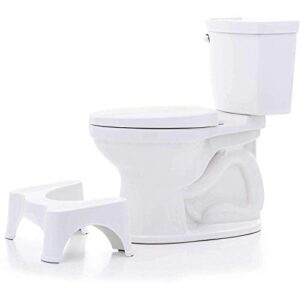 SHOPECOM Plastic Stool for Toilet Scientific Angle, Cabinet Anti-Slip, Anti-Constipation, Better Posture (White)