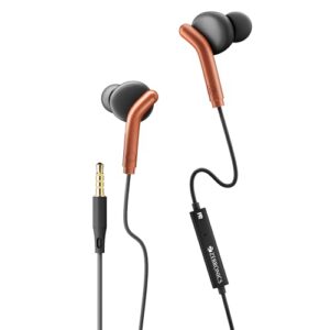ZEBRONICS Bro 3.5Mm Wired in Ear Earphones, in-Line Mic, Deep Bass, 1.2M Strong and Long Lasting Cable, Light Weight, Compatible with Mobile | Tablet | Laptop (Orange)