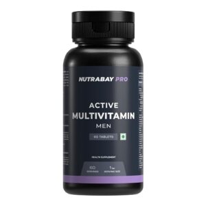 Nutrabay Pro Active Multivitamin for Men - 60 Tablets | 25 Vital Vitamins & Minerals with Zinc, Vitamin C, Vitamin D, Vitamin B12, and Multiminerals | Enhances Energy, Stamina & Immunity
