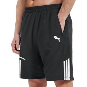 NEVER QUIT Shorts for Men | Gym Half Pants for Men & Boys | Quick-Dry, Lightweight Training Shorts | Sports & Workout Wear for Running, Fitness & Outdoor Activities (in, Alpha, L, Regular, Black)