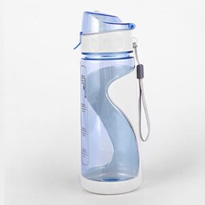 JUGTE Plastic Water Bottles for School Leak-Proof Travel Sport Outdoors Cycling Jogging Drink Bottle Sipper for Adults Kids Home Fitness Yoga Water Bottles 600ML (Blue)