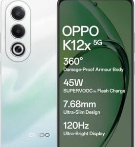 Oppo K12x 5G with 45W SUPERVOOC Charger in-The-Box (Breeze Blue, 128 GB) (6 GB RAM)