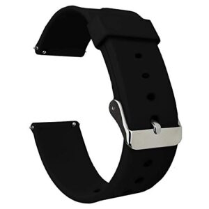 ACM Watch Strap Silicone Belt 22mm compatible with Noise Colorfit Pulse Grand Smartwatch Casual Classic Band Black