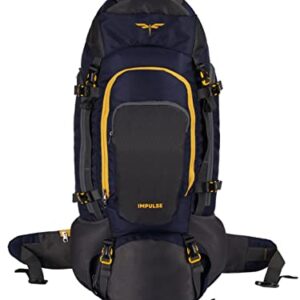 Impulse 3 Compartment Rucksack Bags 75 Litres Travel Bag For Men Tourist Bag For Travel Backpack For Hiking Trekking Bag For Men Camping 3-Pocket Navygrey Bag With 1 Year Warranty (Navy)