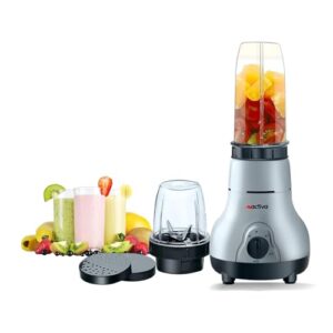 ACTIVA Easy Mix Nutri 2 Jar Mixer Grinder for Smoothies, Chutney & Shakes, Long Lasting Shock Proof Abs Body, Powerful 500 Watt Heavy Duty Motor With Nano Grinding Technology, 2 Years warranty-Black