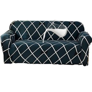 COOLBEDS 100% Waterproof Sofa Cover 3 Seater|Elastic Sofa Cover 3 Seater|Leakproof Sofa Covers|Sofa Cover 3 Seater and 2 Seater Fully Covered|l Shape Sofa Cover (1 Seater, Blue Diamond)
