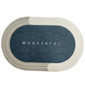 Water Absorbing Mat for Bathroom Quick Dry Rubber Backed Anti-Slip Floor Mat Non Slip Mat for Home, Kitchen (Wonderful)