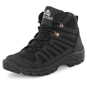 Leo's Fitness Shoes Antislip Men's Boot for Outdoor Trekking Hiking & Casual Purpose. Black, 9 UK