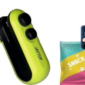 JAYTOP Portable Mini Sealing Machine For Plastic Bags_Essential Kitchen Gadget For Travelling Food Packet, Chips, Snacks_2 in 1 Sealer With Cutter And Magnet_Type-C Rechargable Unique Gadget (Green)