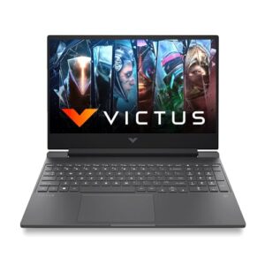 HP Victus, AMD Ryzen 5-5600H, 4GB NVIDIA RTX 3050 Gaming Laptop (8GB RAM, 512GB SSD) 144Hz, IPS 15.6"/39.6cm, Flicker-Free, Win11, MS Office, Mica Silver, 2.37Kg, Enhanced Cooling, Backlit, fb0050AX