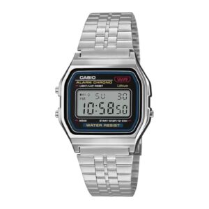 Casio Vintage A159WA-N1DF Black Digital Dial Silver Stainless Steel Band D338