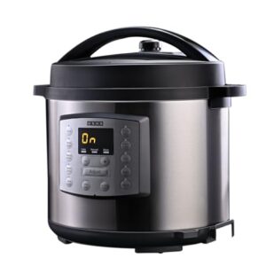 Usha iChef 6 Litre Electric Pressure Cooker | 1000W | 10 Indian Preset Menu | Keep Warm Fuction | Delay Timer | Slow Cooker | Automatic Rice Cooker, Steamer & More (Stainless Steel)
