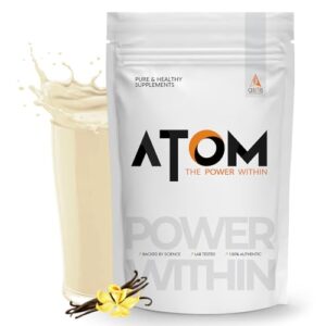 AS-IT-IS Nutrition ATOM Beginners Whey Protein 1kg | Accelerates Muscle-building | Increases Body Strength (1 kg, French Vanilla)