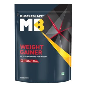 MuscleBlaze Weight Gainer with Added Digezyme (Chocolate, 1kg / 2.2lbs, 10 Servings)