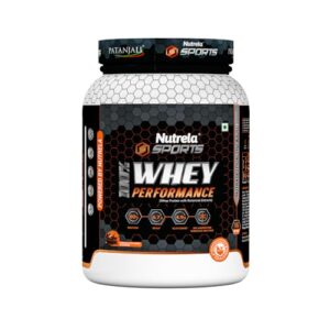 NUTRELA Sports Patanjali Premium 100% Whey Concentrate with Isolate Protein Powder | 80% Protein, 6.7g BCAA, 4.9g Glutamine | 1kg – Irish Chocolate Flavour