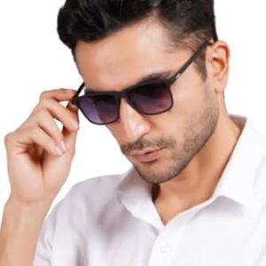 Classic Sunglasses, Black Frame, UV Protection (Purple)