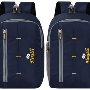 Flexible bags 25L Laptop Backpack Lightweight bag Combo(Pack of 2) with one compartment For Collage,Tution,Office&Picnic,NAVY BLUE