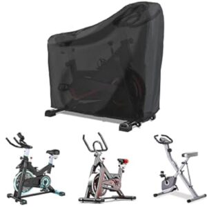 Exercise Bike Cover, Upright Indoor Cycling Protective Cover Dustproof Waterproof Cover and Water-Resistant Stationary Fitness Fabric Ideal for Indoor Or Outdoor Use (Black )