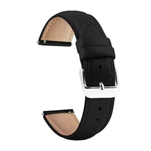 ACM Watch Strap Leather Belt 22mm compatible with Noise Colorfit Ultra 3 Smartwatch Casual Classic Band Black