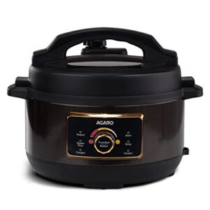 AGARO Royal Electric Pressure Cooker, 3 Liter Stainless Steel Inner Pot, 5 Preset Menu, Automatic Cooking, Black