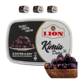 Lion dates Kimia Mazafati Dates, 1.5kg (500g x 3 Packs) – Premium Soft Khajoor/Khajur, Nutritious Dry Fruits Pack of 3