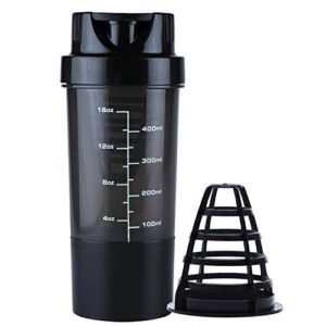 DOVEAZ® Gym Shaker | Shakeit Protein Shaker | Protein Shaker | Gym Protein Shaker | Gym Shaker | Gym Bottle | Protein Bottle | Cyclone Shaker | Bpa Free Shaker | Shaker 500ml (Black)