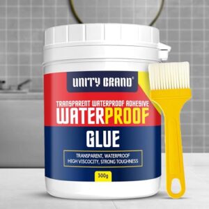 UB UNITY BRAND Crack Seal Glue 300gm with Brush Transparent Waterproof Resin Epoxy for Roof Leakage Crack Seal Agent Roof Water Leakage Solution Water Proof Glue for Waterproofing (300 GM / 1 PACK)