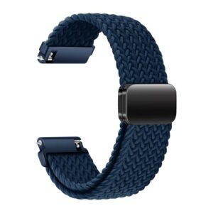 ACM Watch Strap Woven Braided Magnetic 22mm compatible with Noise Colorfit Pro 6 Smartwatch Adjustable Belt Band Blue