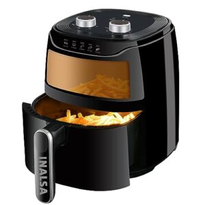 INALSA Air Fryer 4.2 ltr|1400 W with Air Crisp Technology|Air-Fryer with Window Display|8 Preset Menu |Air fry, Bake,Roast,Reheat,Dehydrate|Airfryer Recipe book| Air Fryer for Home(Tasty fry MW)