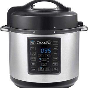 Crock-Pot Express Outer Lid Pressure Cooker CSC051, 12-in-1 Programmable Multi-Cooker, Slow Cooker, Steamer and Saute, 5.6 Litre, Stainless Steel
