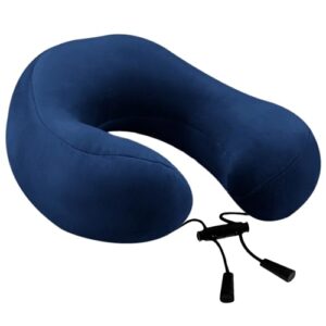 Billebon Super Soft Fiber Filled Neck Pillow for Travel Combo with Premium Eye Mask Neck Rest Pillow with 5 Years Warranty (Navy Blue)