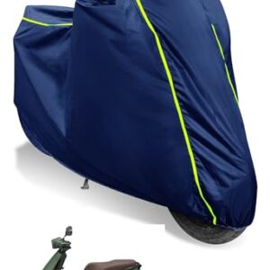 Auto Hub Waterproof Scooty Cover Compatible with Ola S1, Heatproof, Mirror Pocket, Belt & Buckle, Ola S1 Scooty Cover Waterproof - 1 Unit, Blue