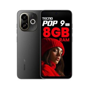 Tecno POP 9 5G (Midnight Shadow, 8GB+128GB) | D6300 5G Processor | 48MP Sony AI Camera | 4+ Year Lag Free Fluency |5000 mAh Battery |Dual Speaker | Without Charger