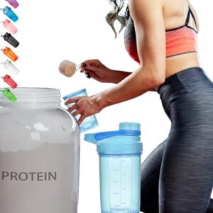 EBAT Light Blue Shaker Bottle w. Stylish Mechanic Design (Twist Cap Lockable Anti-Leaking Fixed w. Slim Arm,Large Moden Loop),Strong Cup Anti-Drop,Hard 1.77" Non-Metal Mixer Ball,BPA Free,16OZ / 500ML