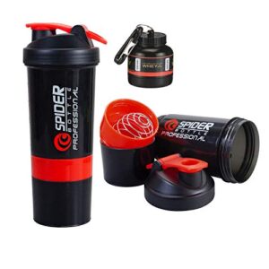 DOVEAZ® Protein Shaker Bottle with Protein Funnel | Spider Shaker Bottle | Cyclone Shaker | Gym Shaker Bottle | Gym Shaker | Gym Bottle | Shaker Bottles for Protein Shake | Shaker 500ml (RED)