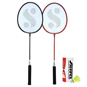 Silver's Smash Combo-5 (2 Badminton Rackets, 3 Plastic Shuttlecock)