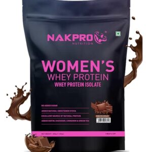 NAKPRO Women Whey Protein Powder | 24.75g Protein, 5.51g BCAA | Muscle Recovery, Lean Muscle, Whey Isolate Protein for Women (500g, Chocolate - Double Rich)