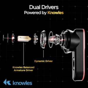 boAt Nirvana X TWS (2025), Knowles Dual Drivers,Hi-Res Audio LDAC,App Support,ENx,Dual Pair,Spatial Audio,Fast Charge, Bluetooth Earbuds, TWS Ear Buds Wireless Earphones with mic (Galactic Red)