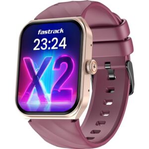 Fastrack New Limitless X2 Smartwatch|1.91" Ultravu with Rotating Crown|60 Hz Refresh Rate|Advanced Chipset|Singlesync Bt Calling|Nitrofast Charge|100+ Sports Mode|Upto 5 Day Battery|Ip68,Wine Red