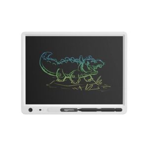 Amazon Basics Writing Tablet with 15-inch Rainbow Colour LCD Screen and Stylus Pen for Kids & Adults (White)