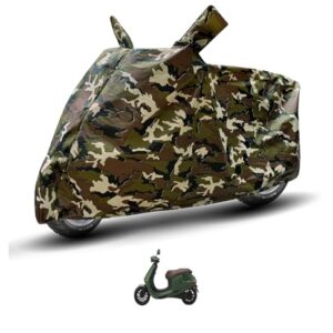 Auto Hub Waterproof Scooty Cover Compatible with Ola S1 Pro, Heatproof, Mirror Pocket, Belt & Buckle, Ola S1 Scooty Cover Waterproof - 1 Unit, Army