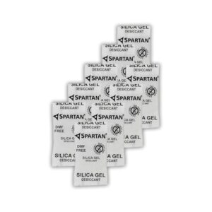 Spartan Silica Gel - 5 Gram Desiccant Pouch of 80 pcs Pack (5gm/80 Packets) | Silica Gel Pouches for Moisture Absorbers for Room, Packaging of Shoes, Jewelry, Leather, Clothes or Electronics, Cars