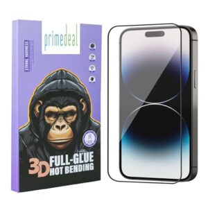 Prime deal Military-Grade Gorilla Tempered Glass Compatible For iPhone 16 Pro (Black) Edge To Edge Coverage With Easy Installation Kit for Smartphone (Iphone 13 Pro Max/14 Plus)